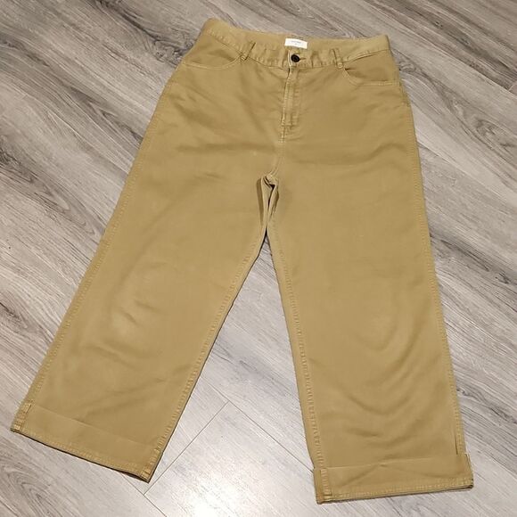 EUC Billy Reid Olive Cotton Cuffed Cropped Wide Leg Pants SOLD OUT - Picture 9 of 13